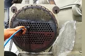 Heat exchanger online de-scaling schematic