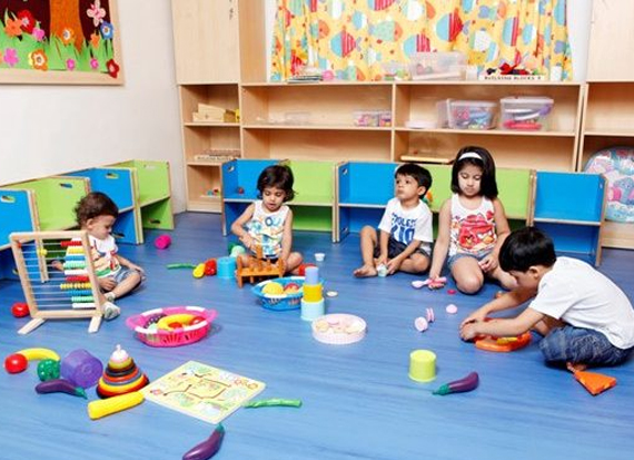 Preschool learning corner and wall graphics
